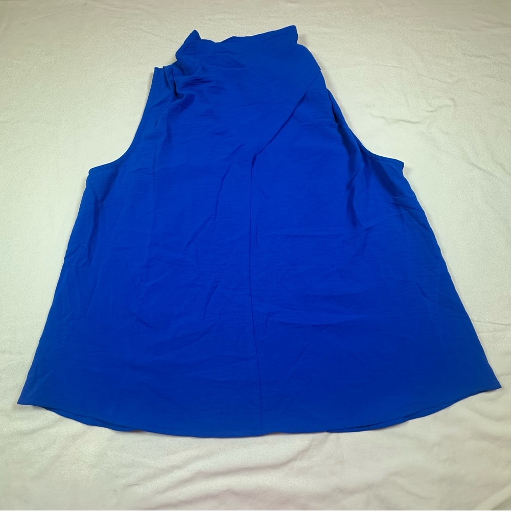 Umgee Blue High Neck Sleeveless Boho Blouse Top No Size Measurements Only READ